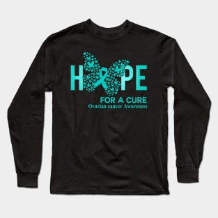 Hope For A Cure Butterfly Gift  Ovarian cancer Long Sleeve T-Shirt